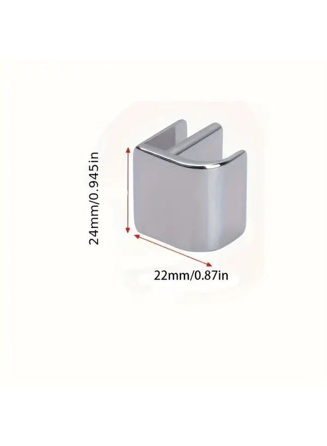 4pcs Frameless Glass Door Handles No Drilling Required Modern Design Durable Steel Easy Installation - Image 3